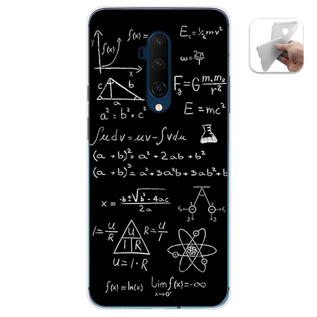 Funda Gel Tpu para Oneplus 7T Pro diseño Formulas Dibujos