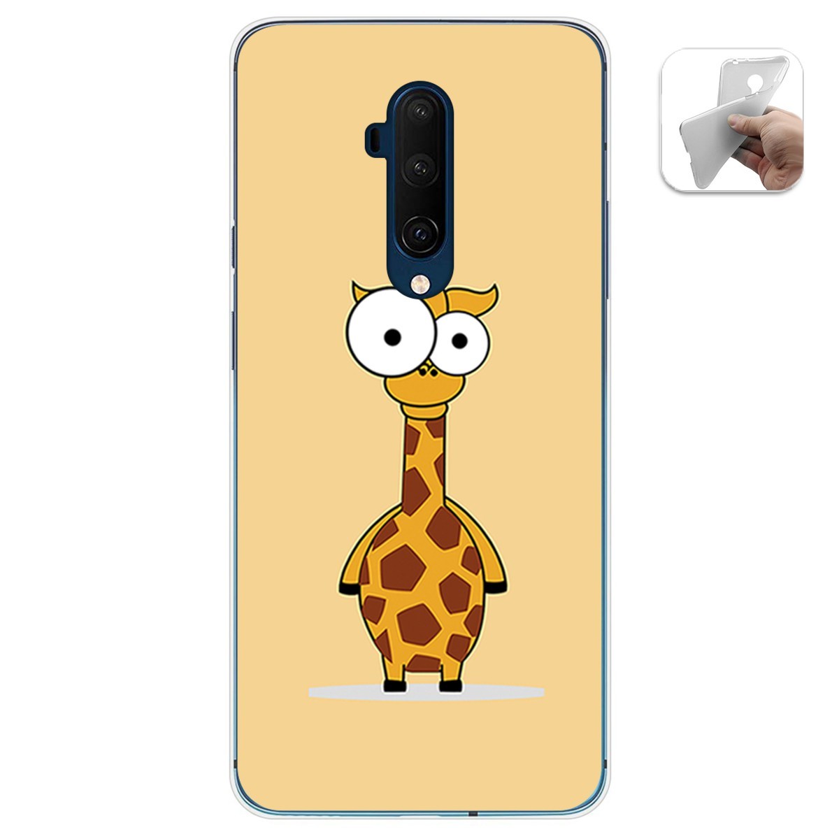 Funda Gel Tpu para Oneplus 7T Pro diseño Jirafa Dibujos