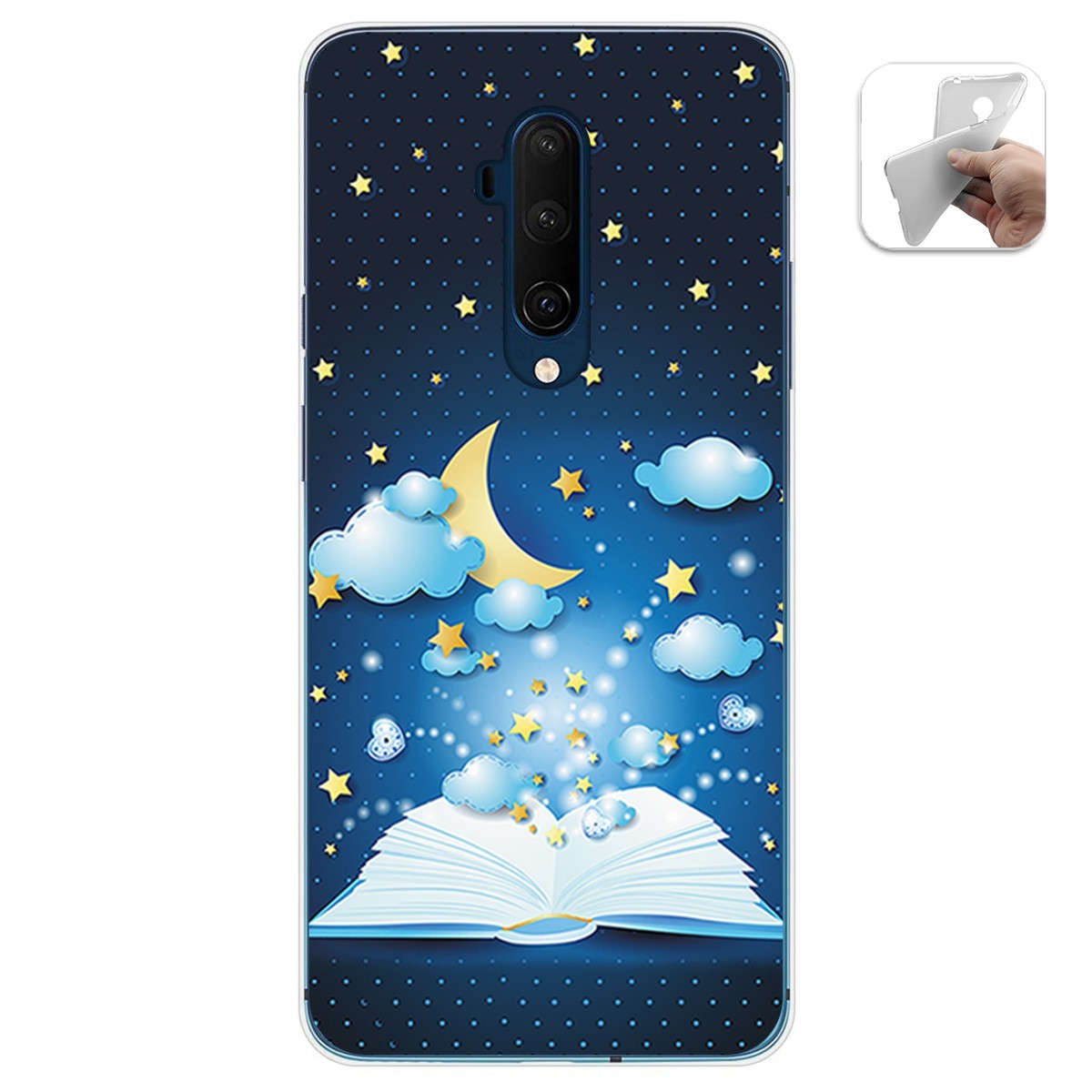 Funda Gel Tpu para Oneplus 7T Pro diseño Libro Cuentos Dibujos