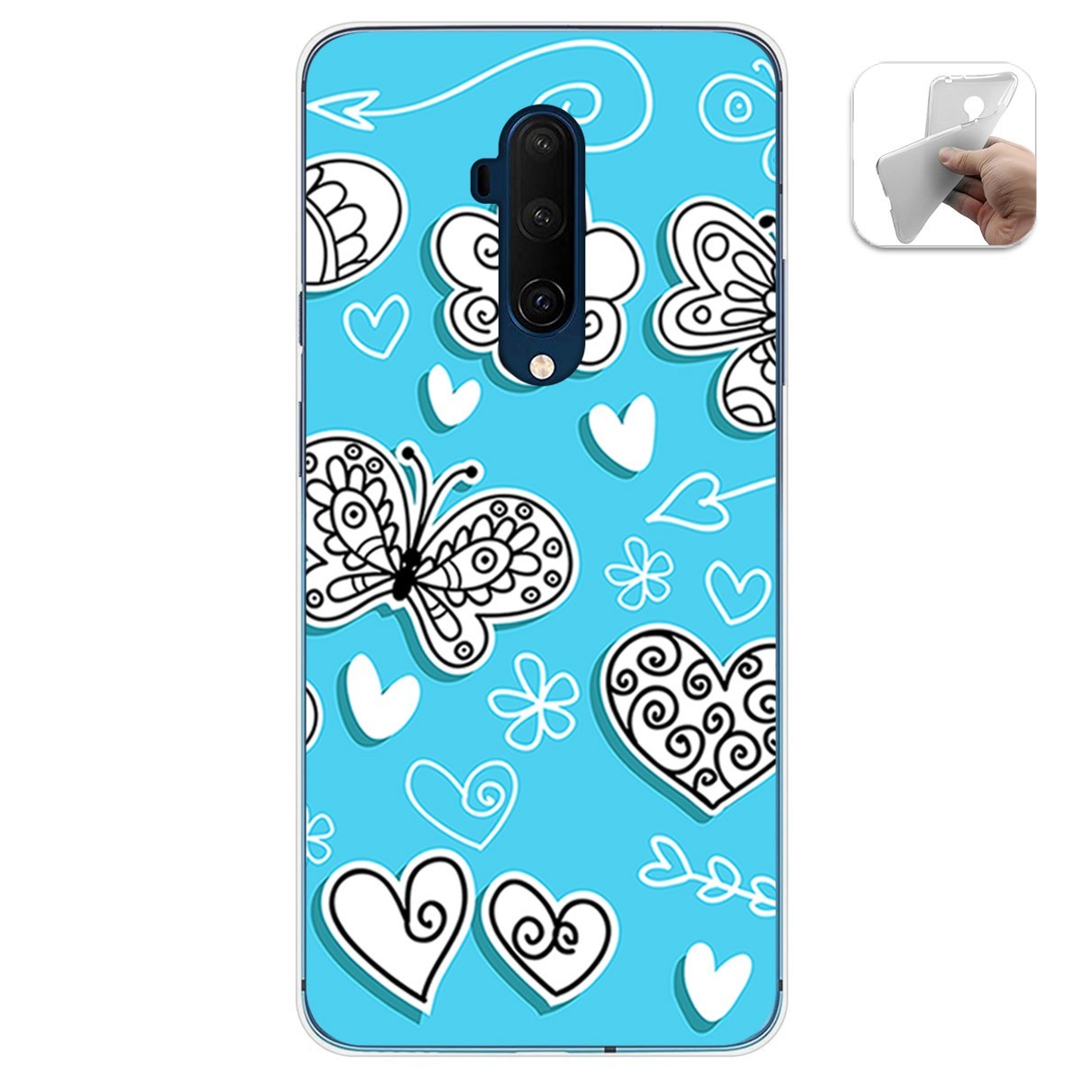 Funda Gel Tpu para Oneplus 7T Pro diseño Mariposas Dibujos