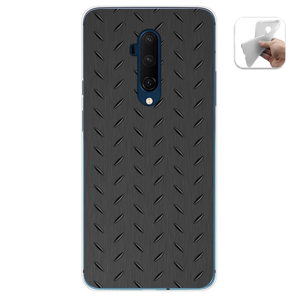 Funda Gel Tpu para Oneplus 7T Pro diseño Metal Dibujos