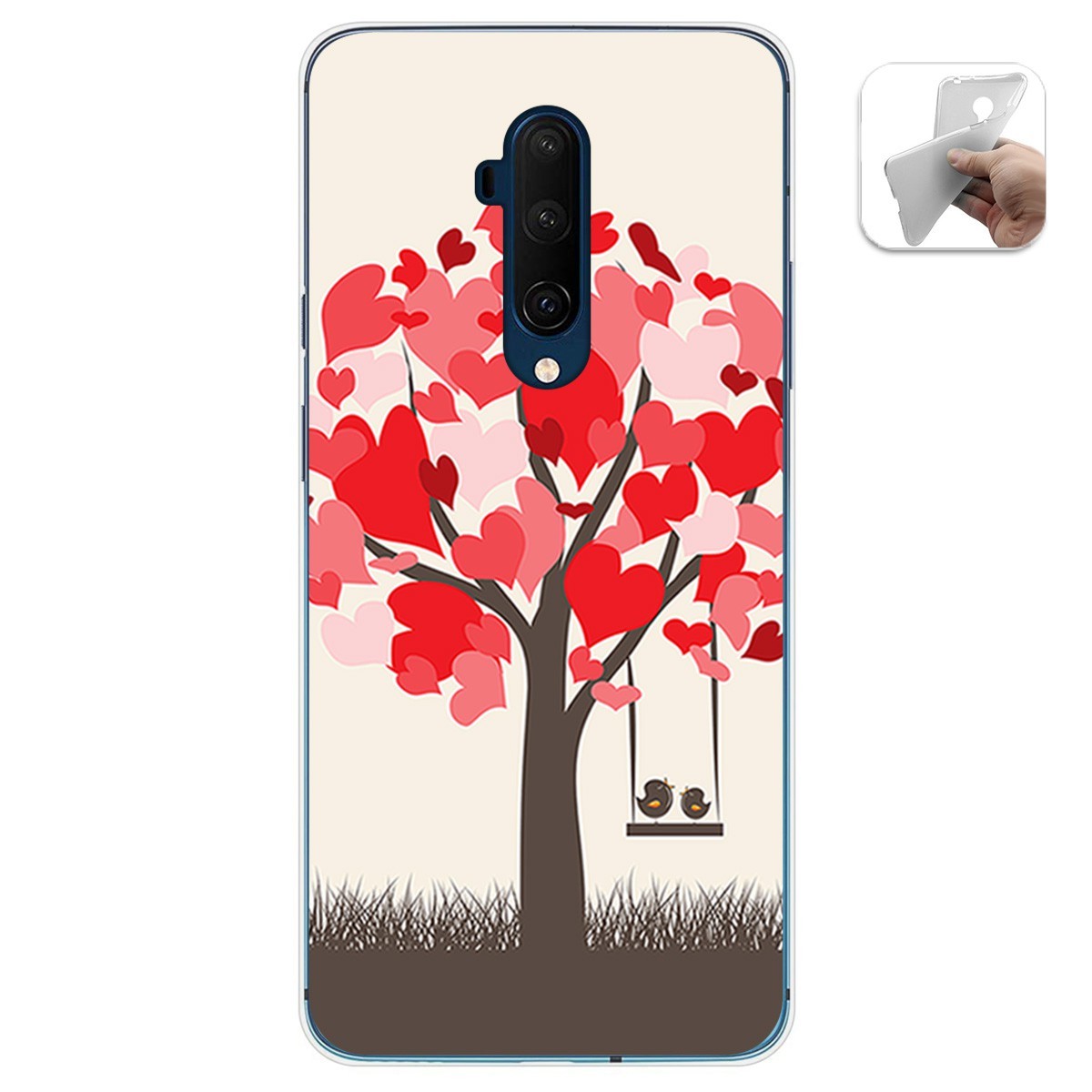 Funda Gel Tpu para Oneplus 7T Pro diseño Pajaritos Dibujos