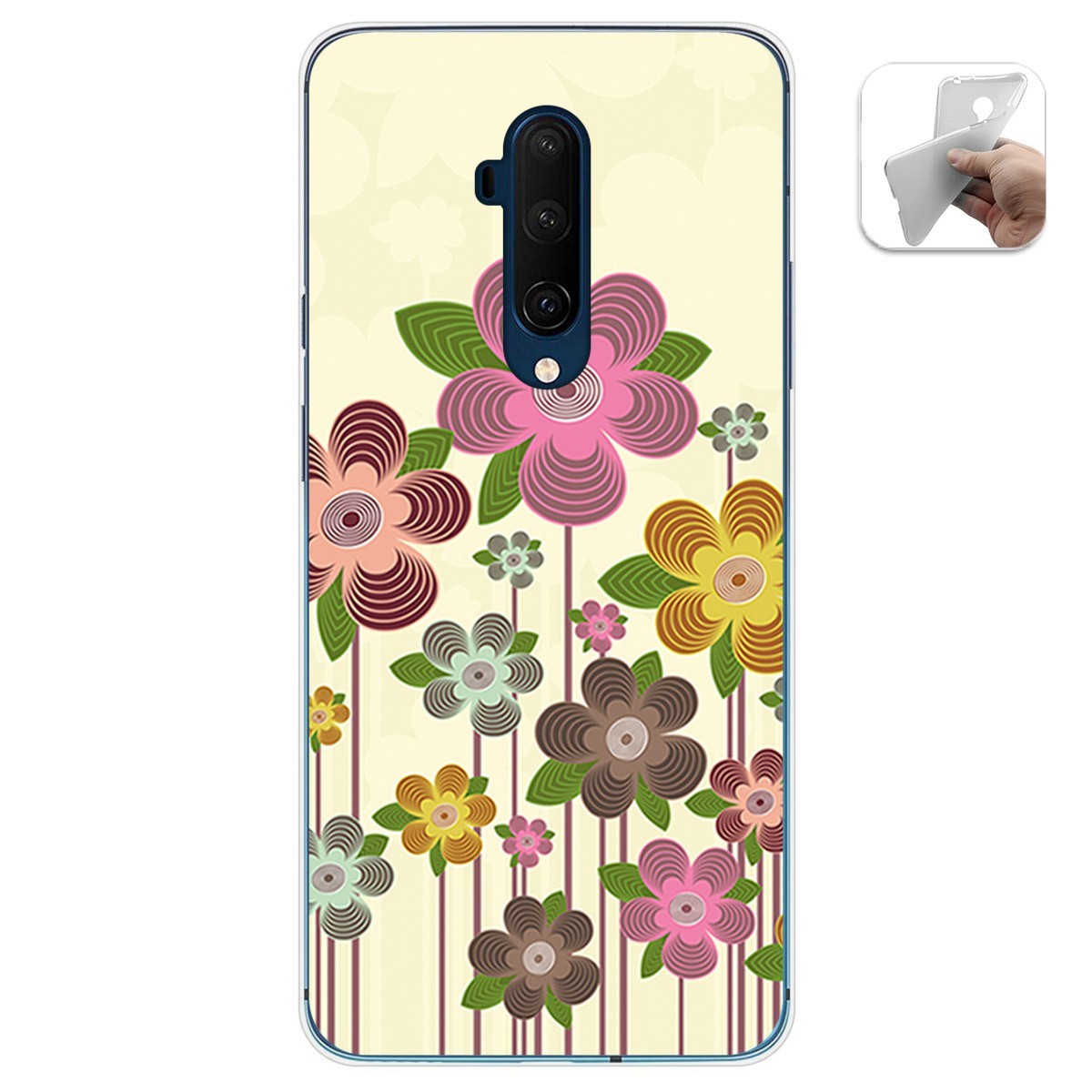 Funda Gel Tpu para Oneplus 7T Pro diseño Primavera En Flor Dibujos