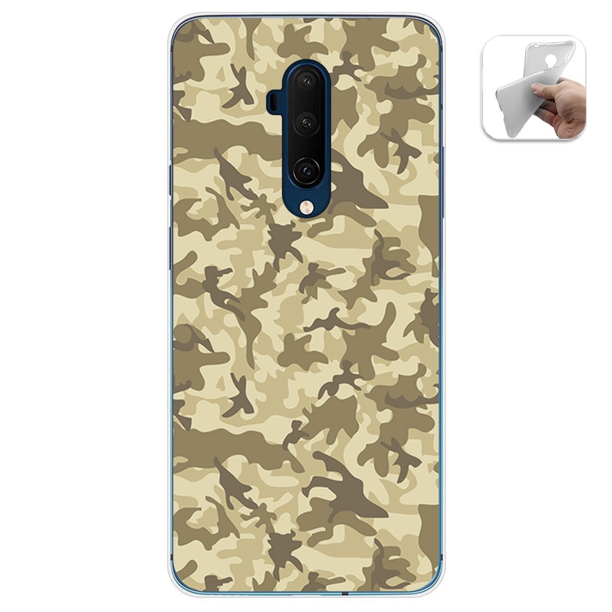 Funda Gel Tpu para Oneplus 7T Pro diseño Sand Camuflaje Dibujos