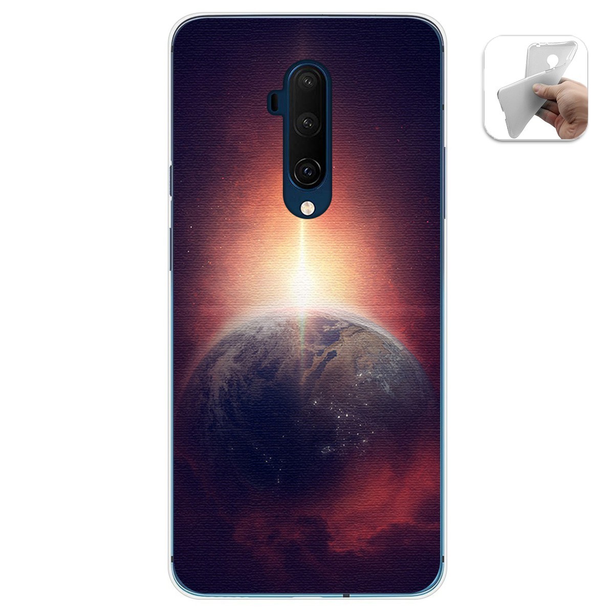 Funda Gel Tpu para Oneplus 7T Pro diseño Tierra Dibujos