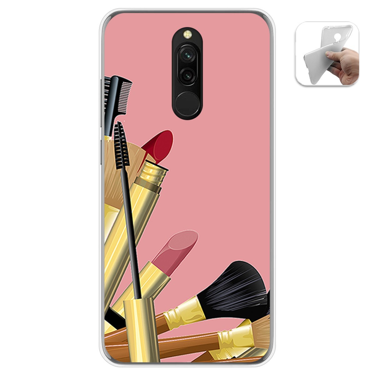 Funda Gel Tpu para Xiaomi Redmi 8 diseño Brochas Dibujos