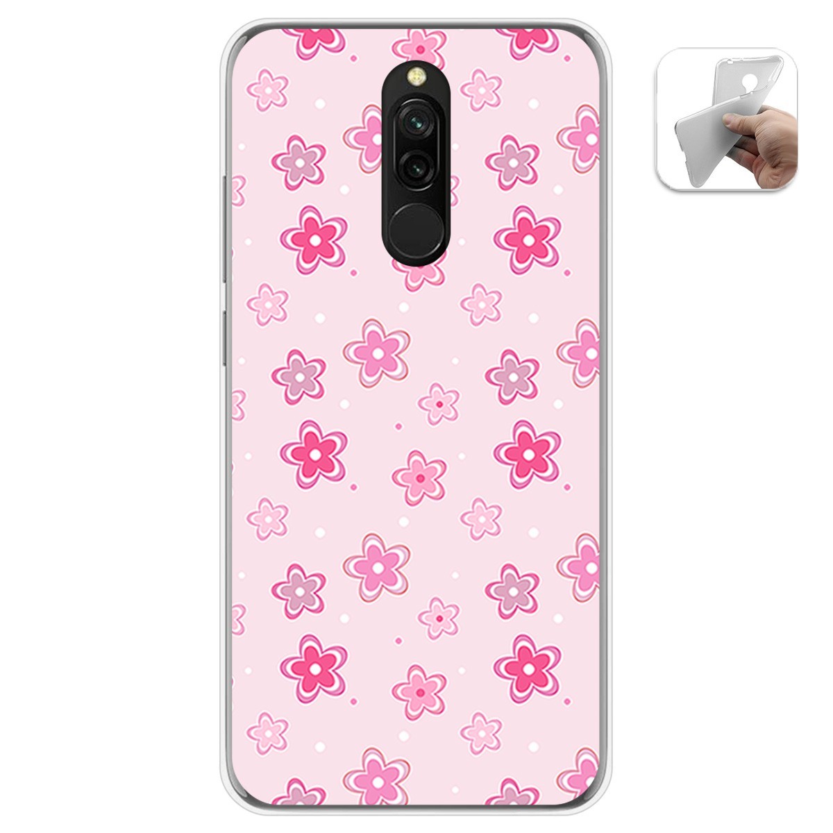 Funda Gel Tpu para Xiaomi Redmi 8 diseño Flores Dibujos
