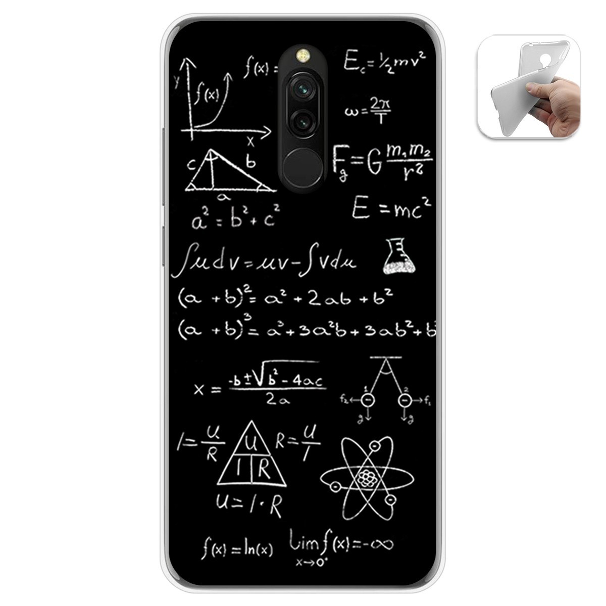 Funda Gel Tpu para Xiaomi Redmi 8 diseño Formulas Dibujos
