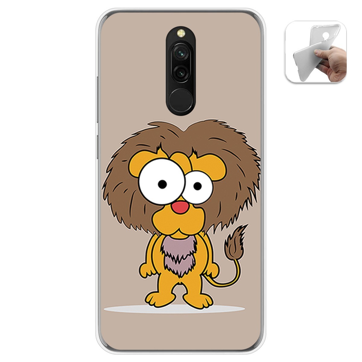 Funda Gel Tpu para Xiaomi Redmi 8 diseño Leon Dibujos