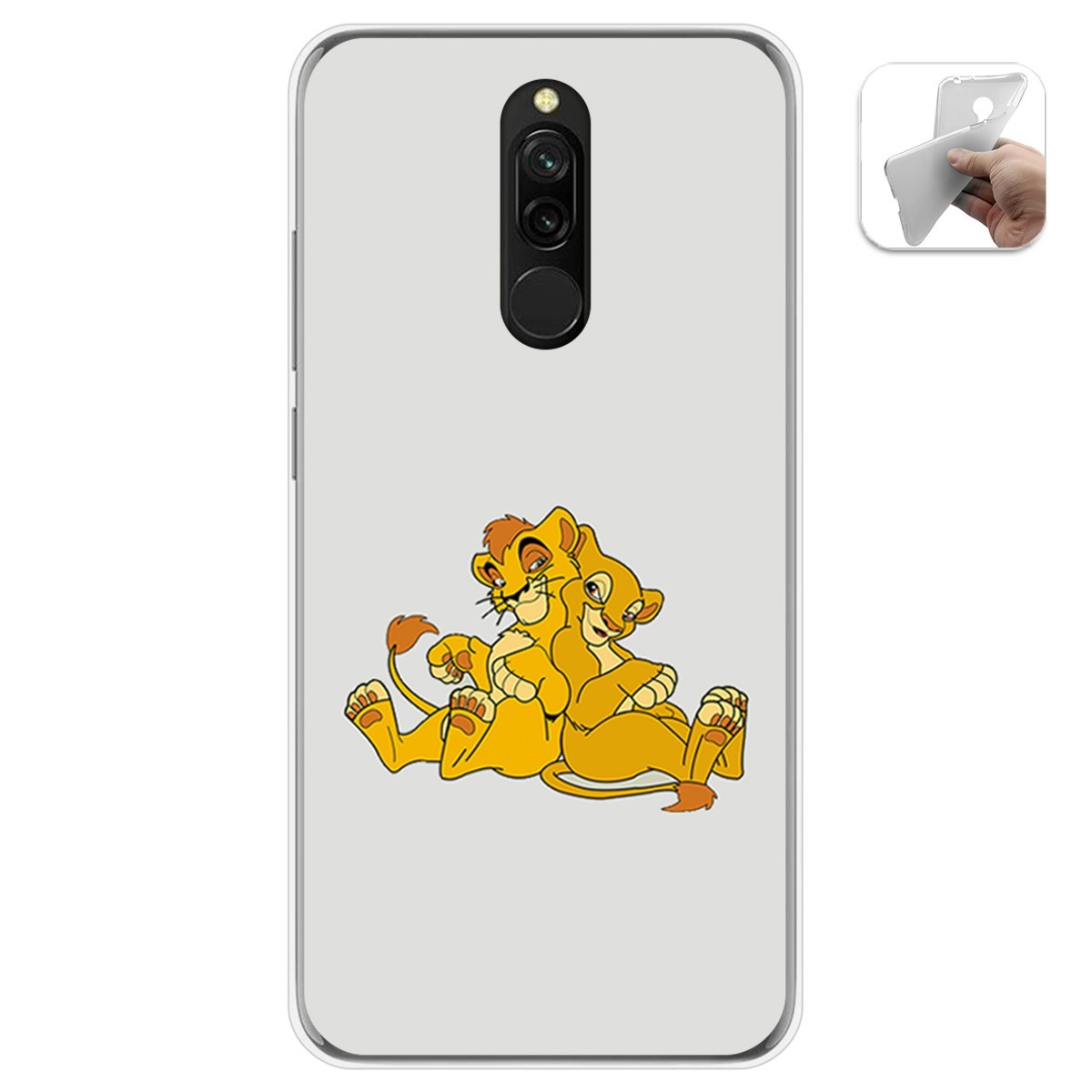 Funda Gel Tpu para Xiaomi Redmi 8 diseño Leones Dibujos