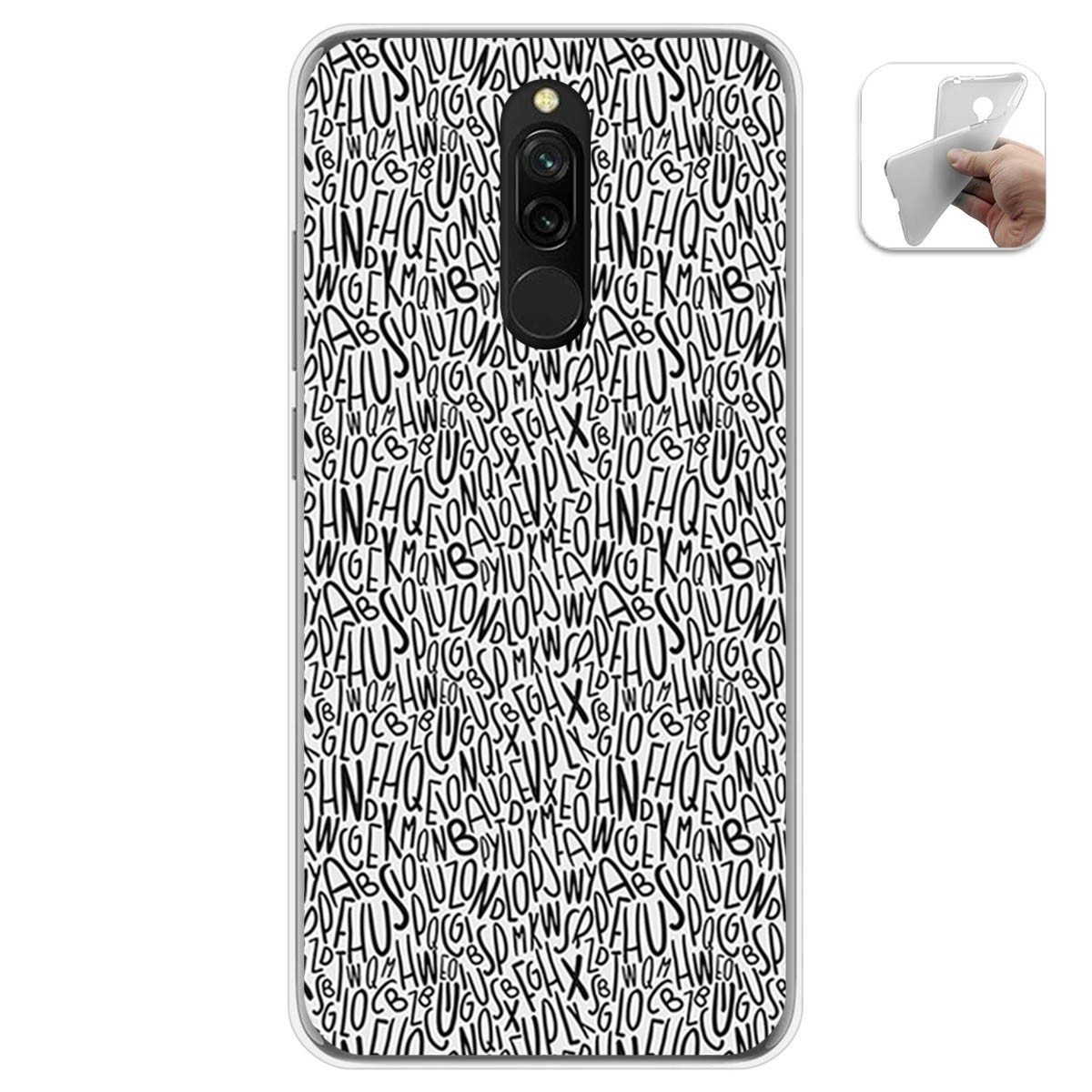 Funda Gel Tpu para Xiaomi Redmi 8 diseño Letras Dibujos