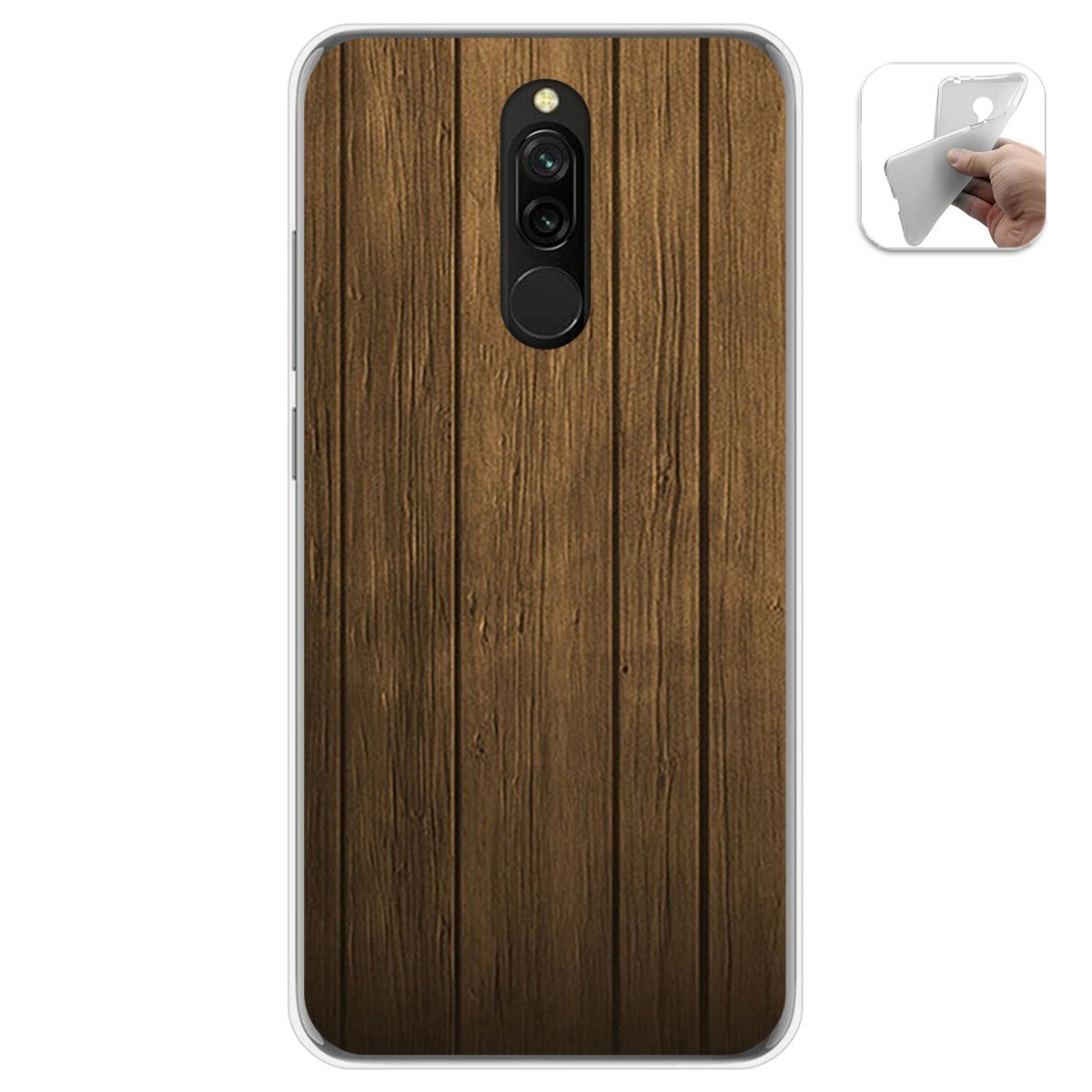 Funda Gel Tpu para Xiaomi Redmi 8 diseño Madera Dibujos