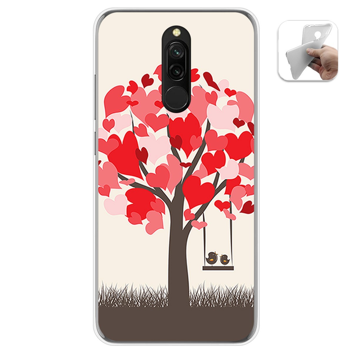 Funda Gel Tpu para Xiaomi Redmi 8 diseño Pajaritos Dibujos