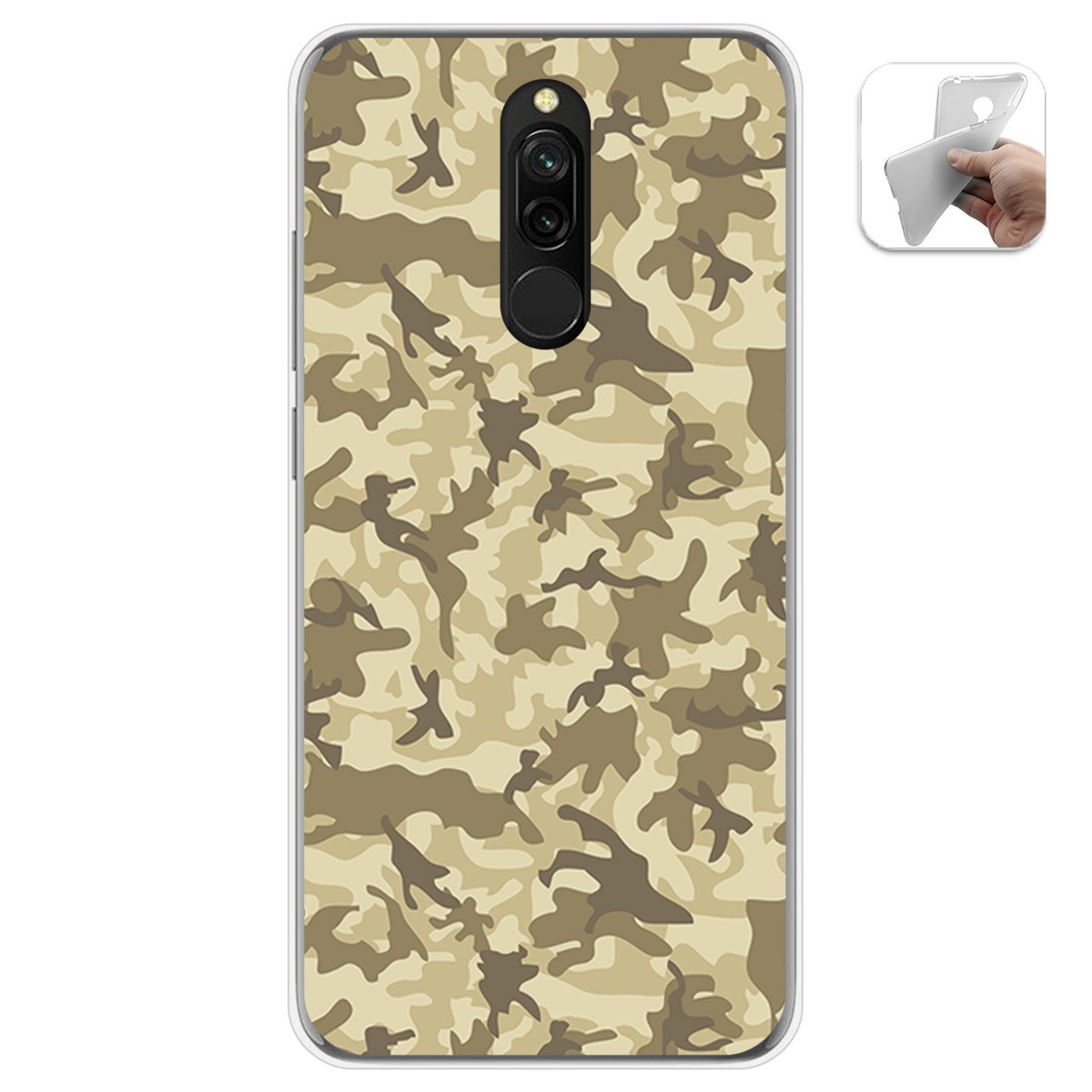 Funda Gel Tpu para Xiaomi Redmi 8 diseño Sand Camuflaje Dibujos