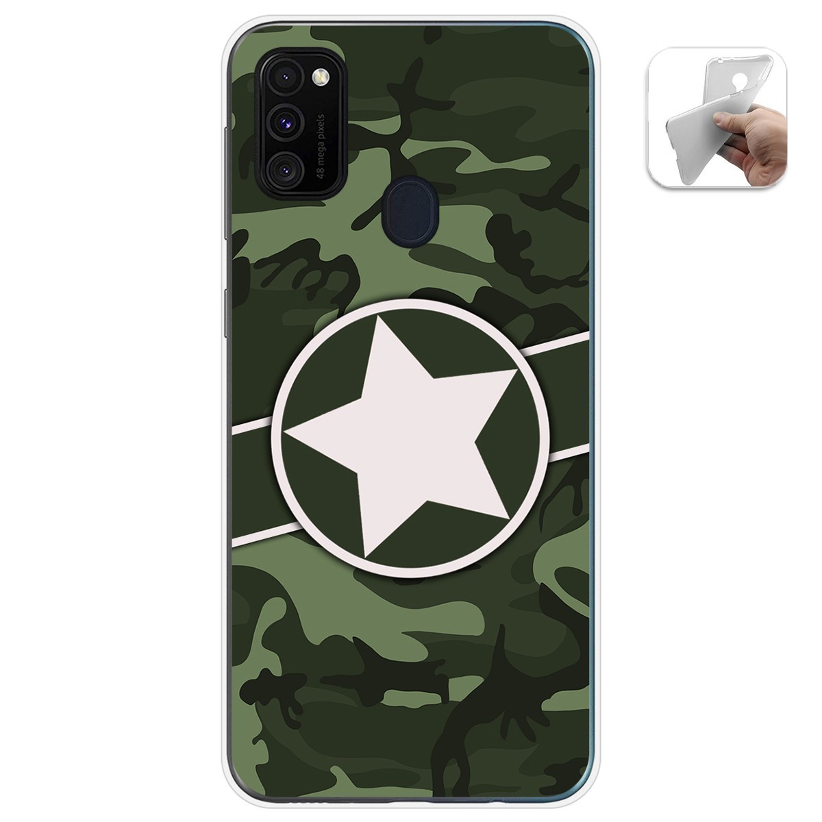 Funda Gel Tpu para Samsung Galaxy M30s / M21 diseño Camuflaje 01 Dibujos