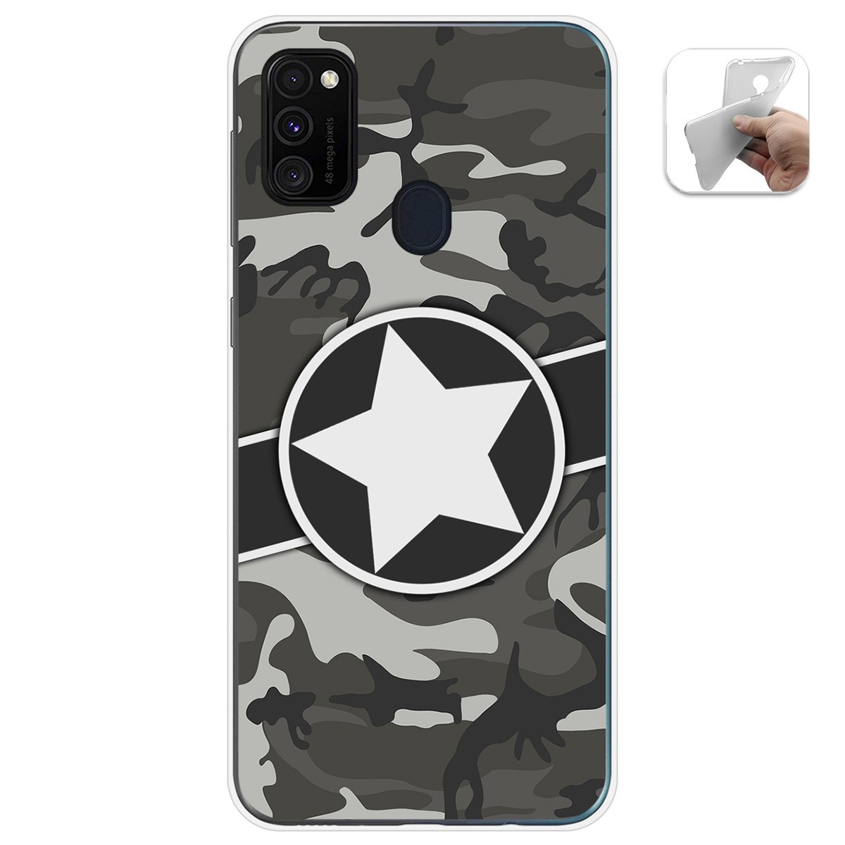 Funda Gel Tpu para Samsung Galaxy M30s / M21 diseño Camuflaje 02 Dibujos