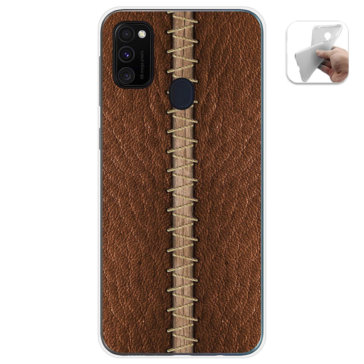 Funda Gel Tpu para Samsung Galaxy M30s / M21 diseño Cuero 01 Dibujos