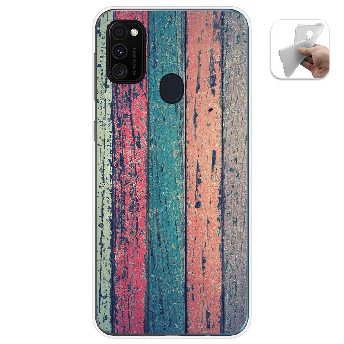 Funda Gel Tpu para Samsung Galaxy M30s / M21 diseño Madera 10 Dibujos