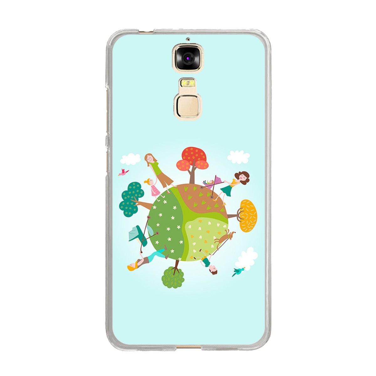 Funda Gel Tpu para Zte Blade A610 Plus  Diseño Familia Dibujos