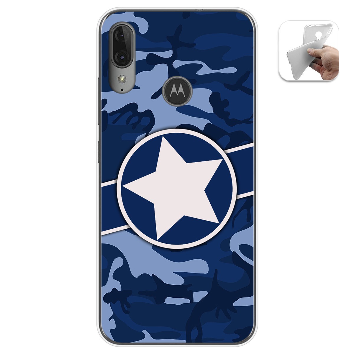 Funda Gel Tpu para Motorola Moto E6 Plus diseño Camuflaje 03 Dibujos