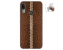 Funda Gel Tpu para Motorola Moto E6 Plus diseño Cuero 01 Dibujos