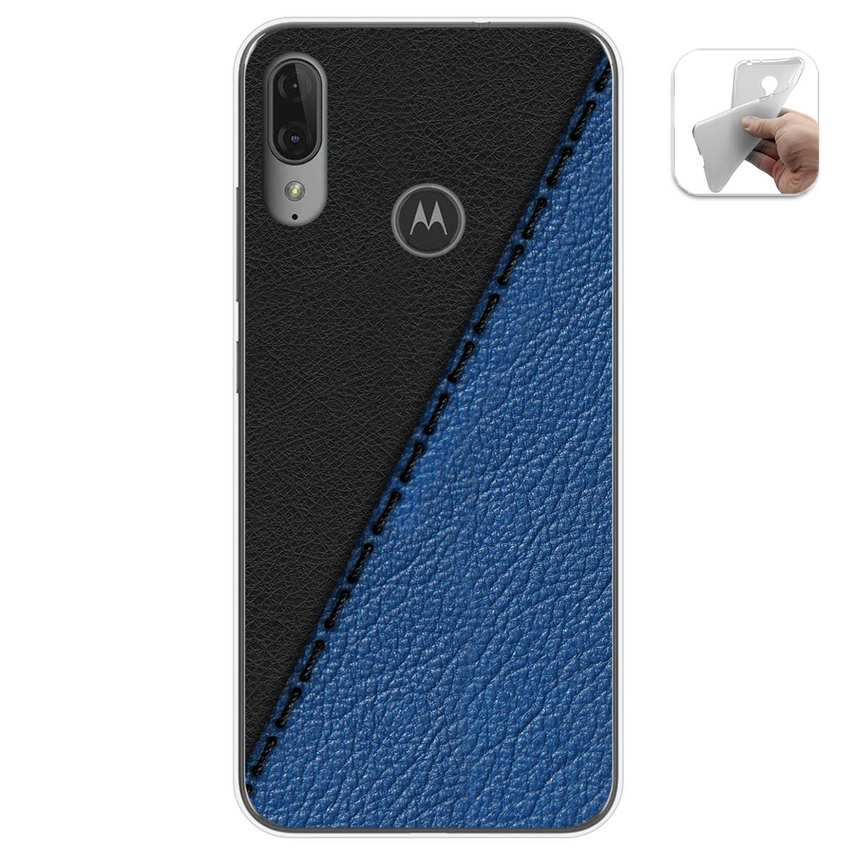 Funda Gel Tpu para Motorola Moto E6 Plus diseño Cuero 02 Dibujos