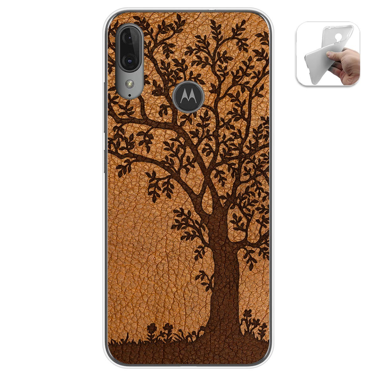 Funda Gel Tpu para Motorola Moto E6 Plus diseño Cuero 03 Dibujos