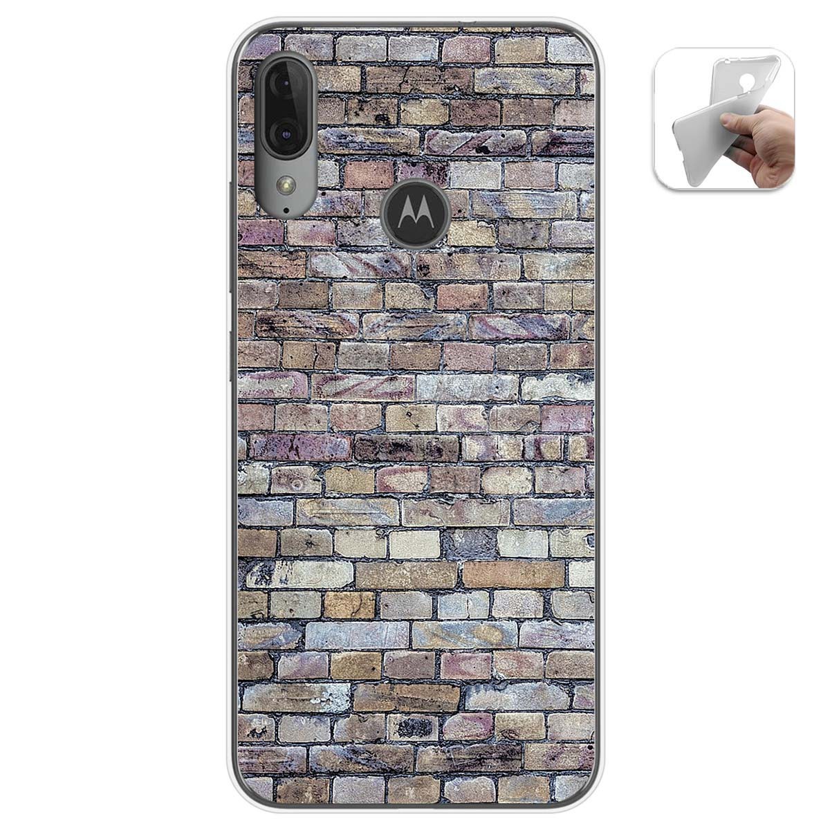 Funda Gel Tpu para Motorola Moto E6 Plus diseño Ladrillo 02 Dibujos