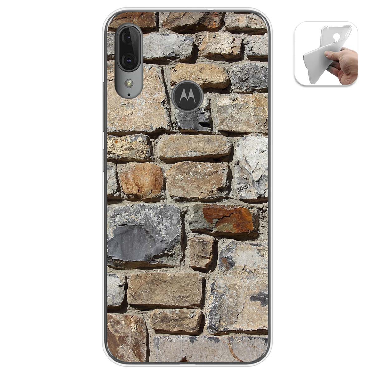 Funda Gel Tpu para Motorola Moto E6 Plus diseño Ladrillo 03 Dibujos