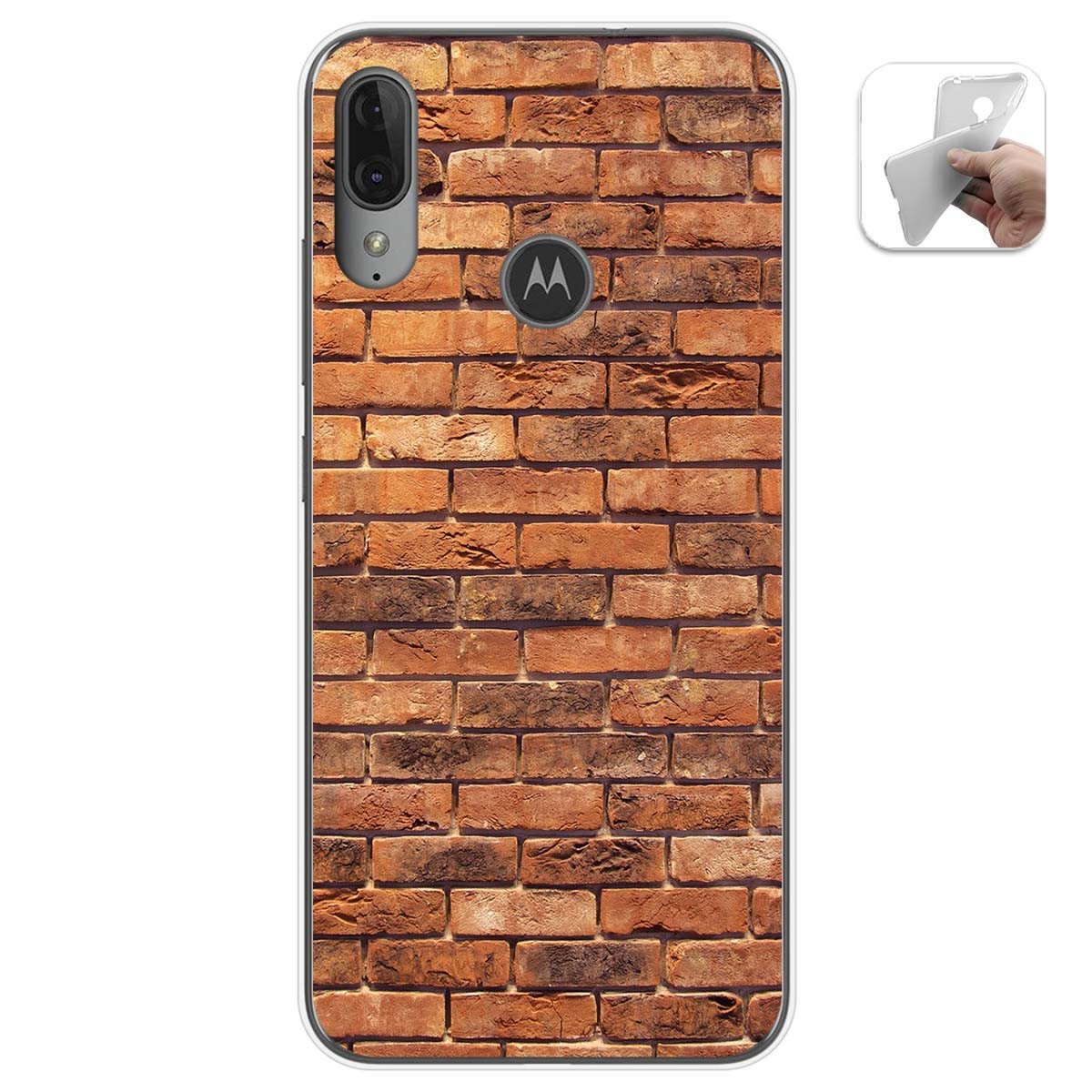 Funda Gel Tpu para Motorola Moto E6 Plus diseño Ladrillo 04 Dibujos