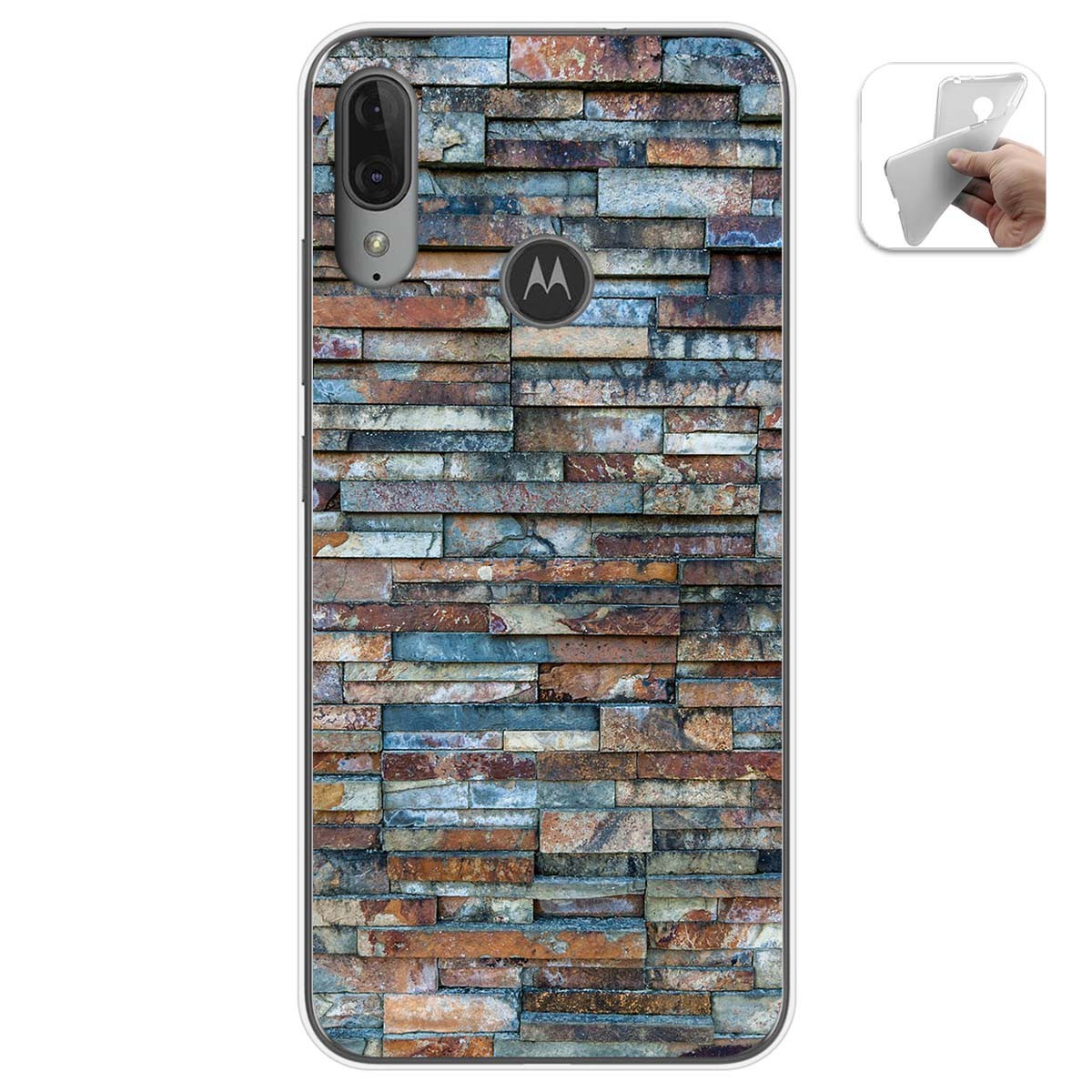 Funda Gel Tpu para Motorola Moto E6 Plus diseño Ladrillo 05 Dibujos