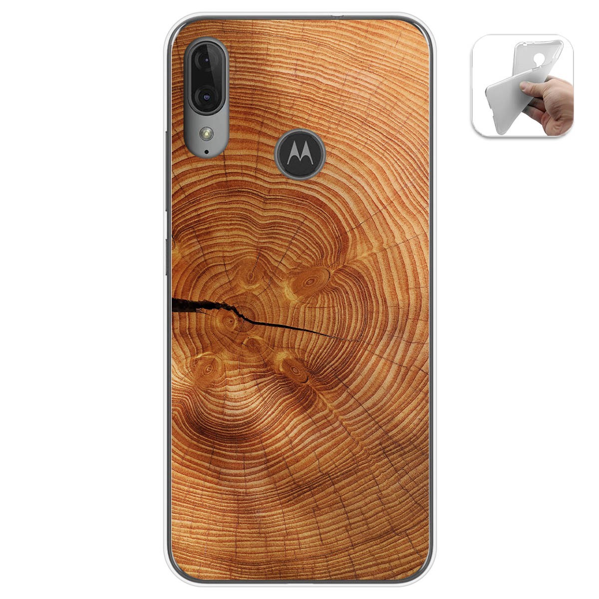 Funda Gel Tpu para Motorola Moto E6 Plus diseño Madera 04 Dibujos