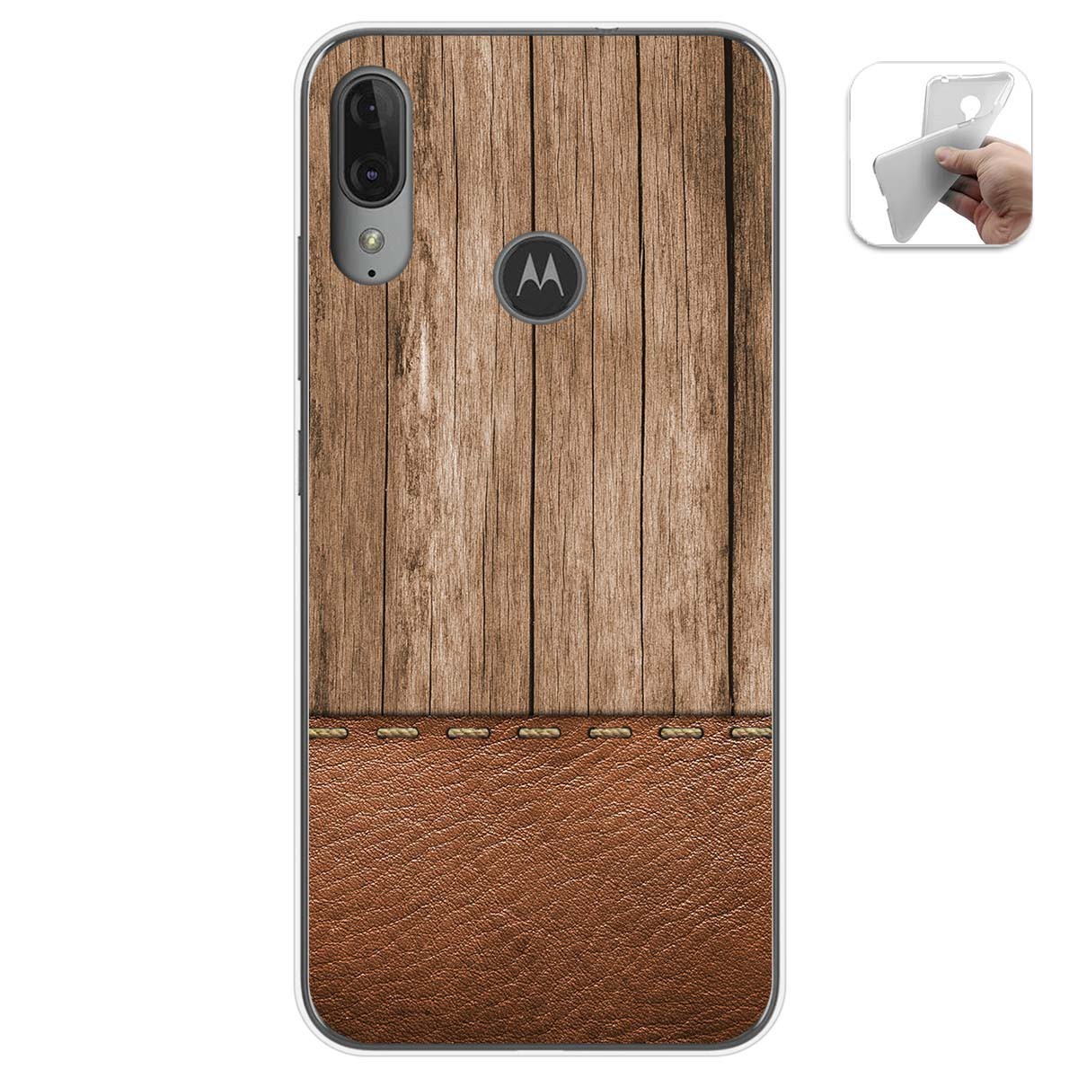 Funda Gel Tpu para Motorola Moto E6 Plus diseño Madera 09 Dibujos