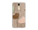 Funda Gel Tpu para Zte Blade A610 Plus  Diseño Corazones Madera Dibujos