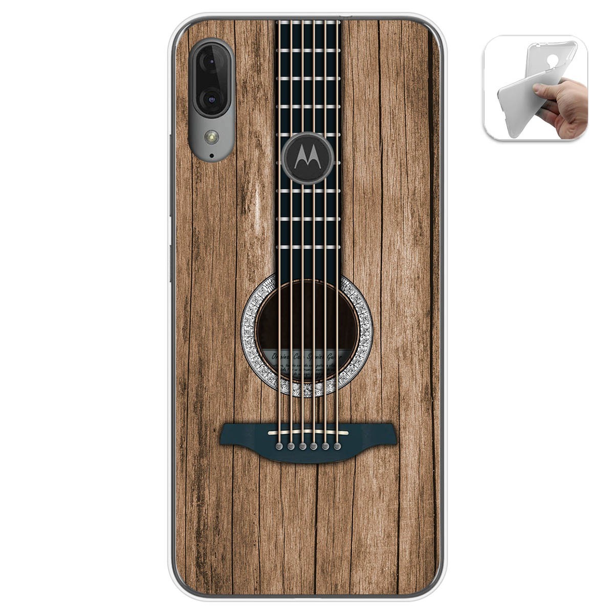 Funda Gel Tpu para Motorola Moto E6 Plus diseño Madera 11 Dibujos