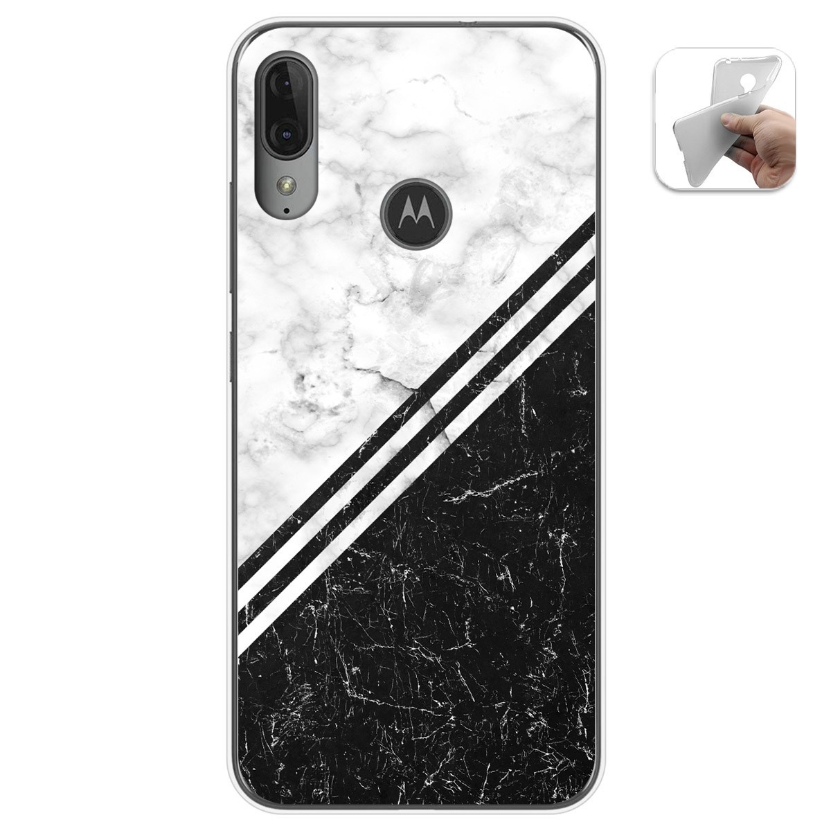 Funda Gel Tpu para Motorola Moto E6 Plus diseño Mármol 01 Dibujos