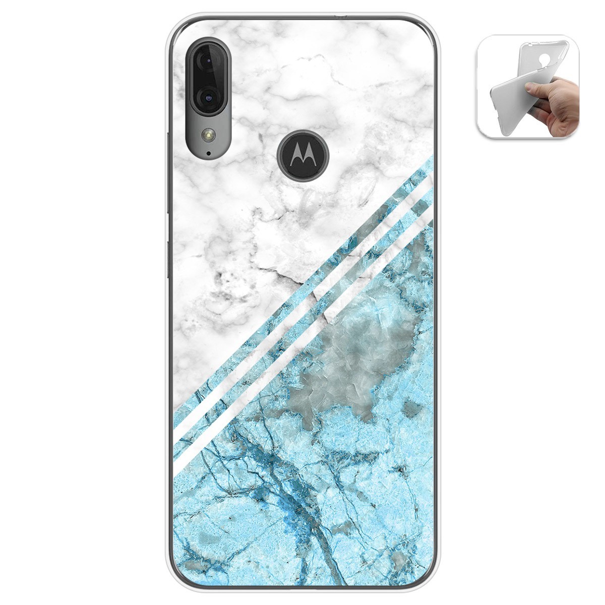 Funda Gel Tpu para Motorola Moto E6 Plus diseño Mármol 02 Dibujos