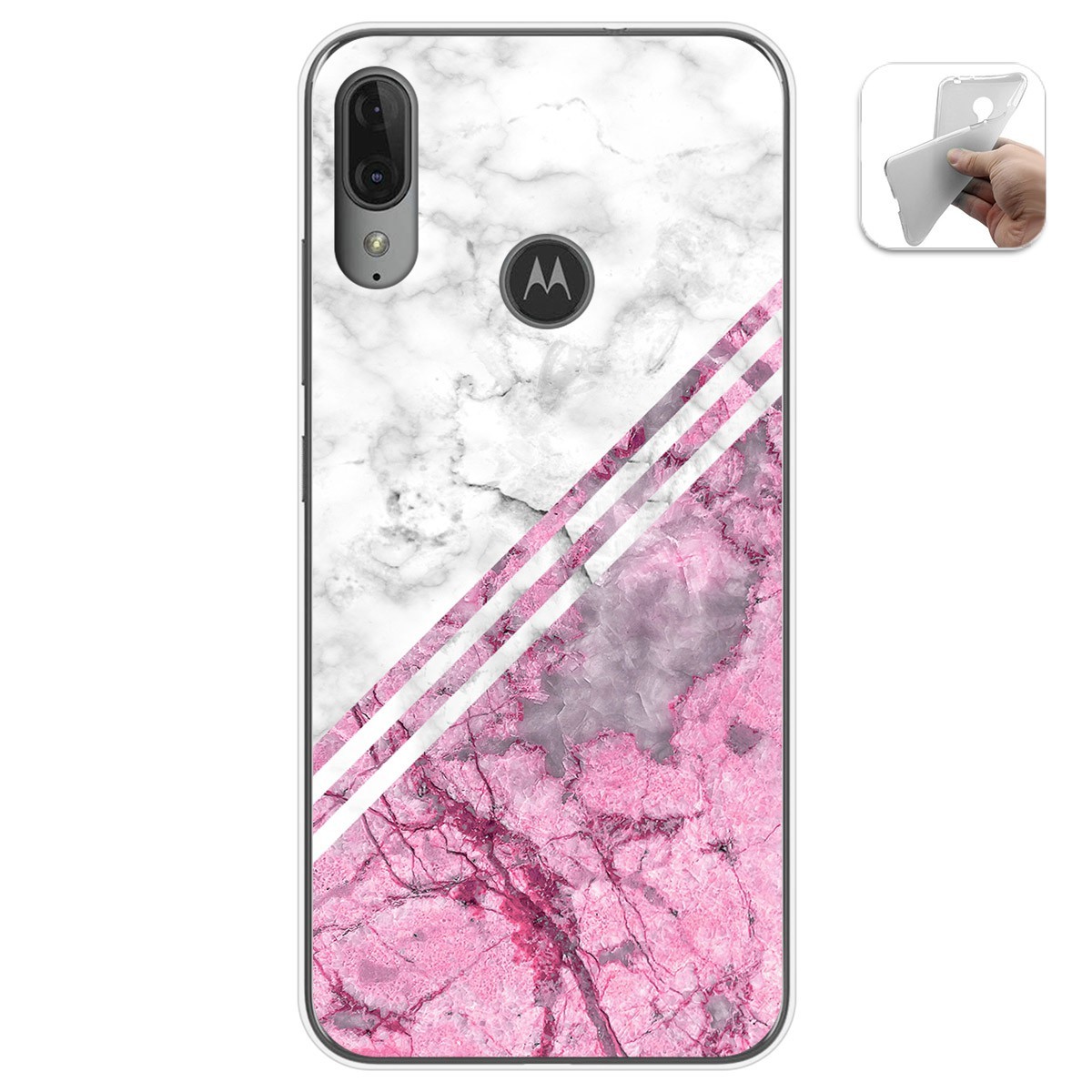Funda Gel Tpu para Motorola Moto E6 Plus diseño Mármol 03 Dibujos