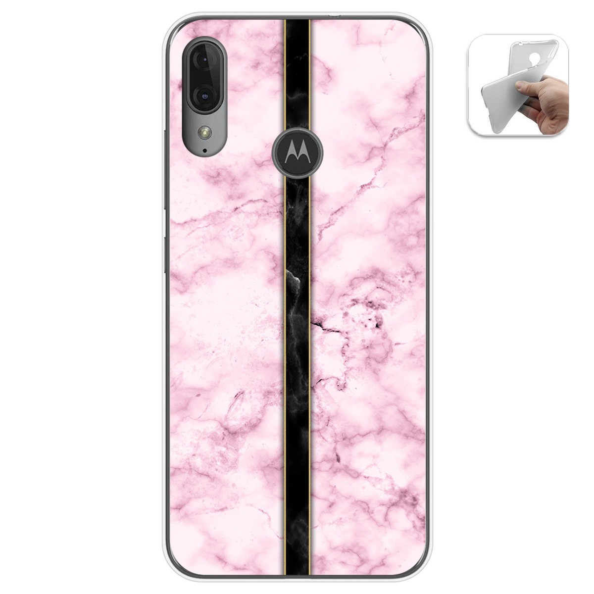 Funda Gel Tpu para Motorola Moto E6 Plus diseño Mármol 04 Dibujos