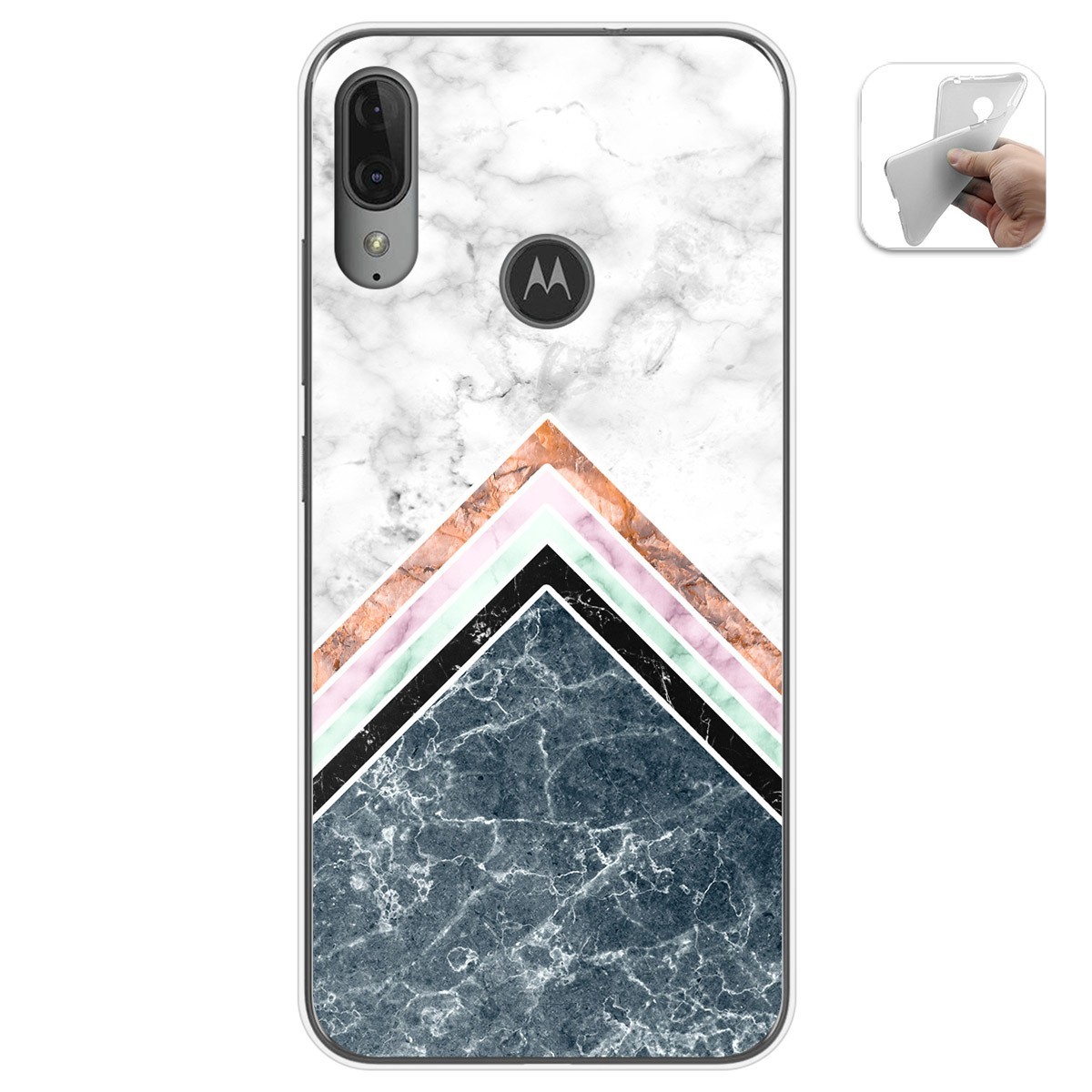 Funda Gel Tpu para Motorola Moto E6 Plus diseño Mármol 05 Dibujos