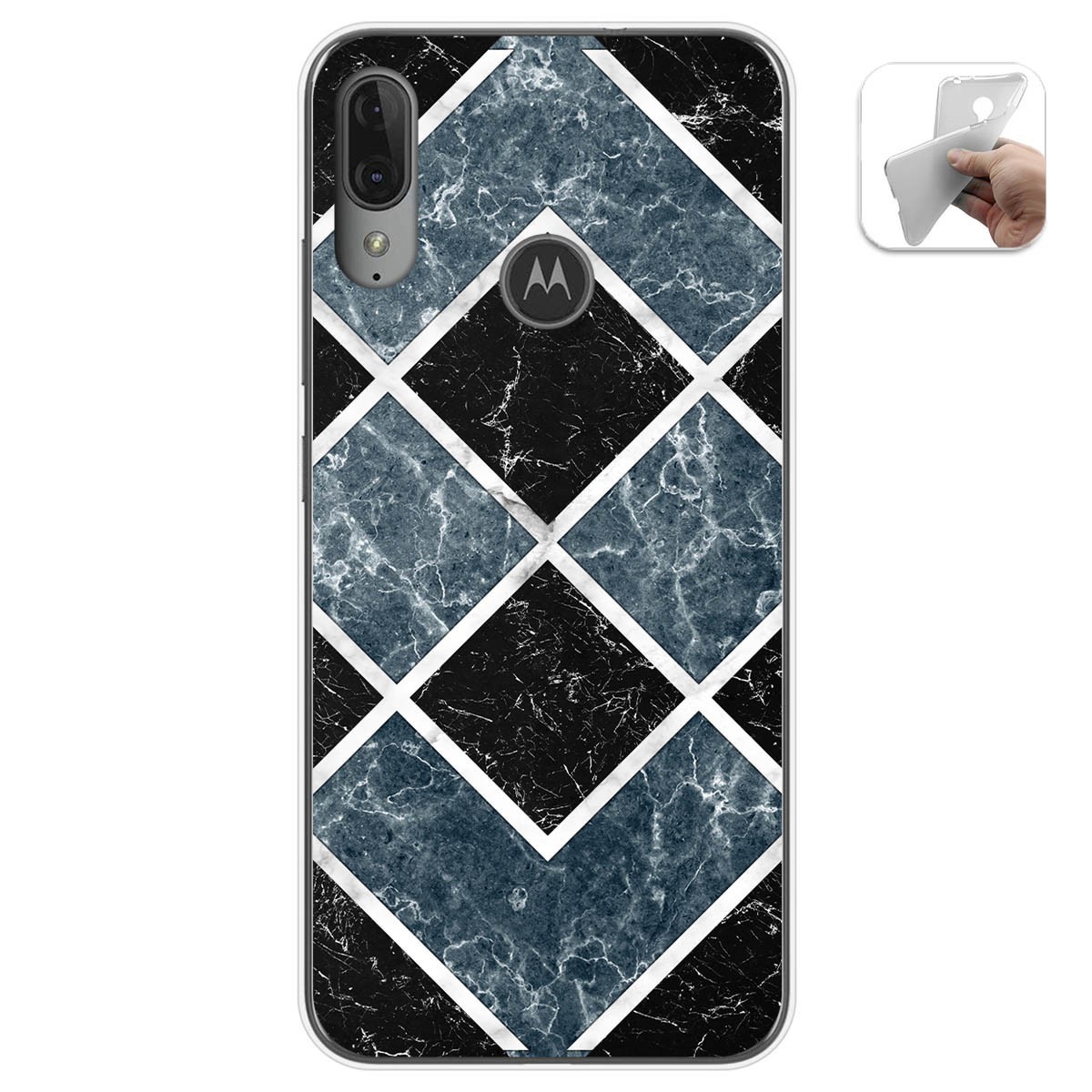 Funda Gel Tpu para Motorola Moto E6 Plus diseño Mármol 06 Dibujos