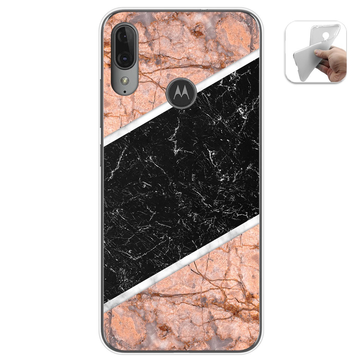 Funda Gel Tpu para Motorola Moto E6 Plus diseño Mármol 07 Dibujos