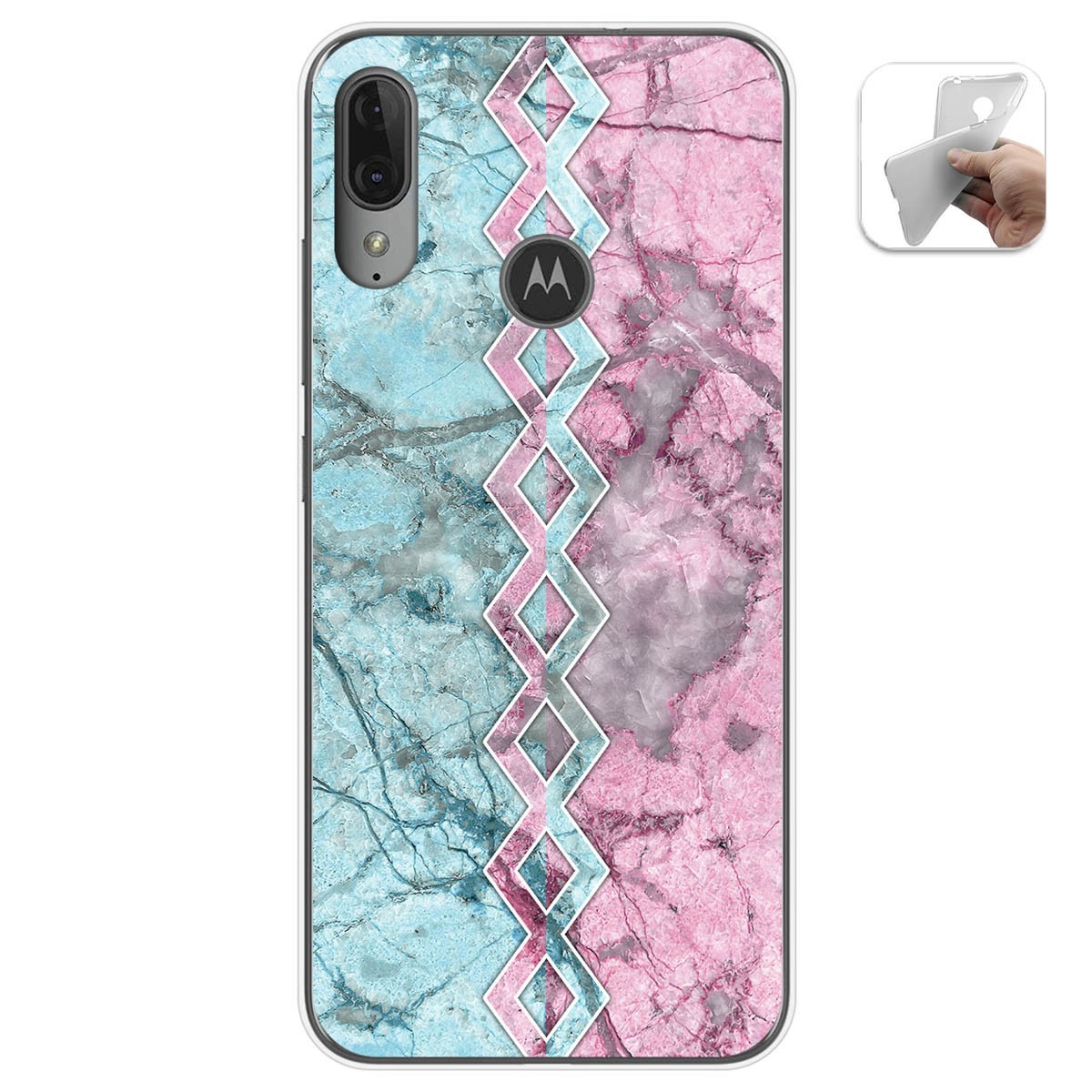 Funda Gel Tpu para Motorola Moto E6 Plus diseño Mármol 08 Dibujos