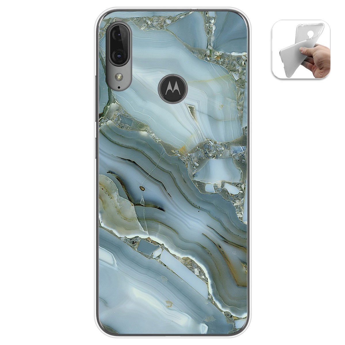 Funda Gel Tpu para Motorola Moto E6 Plus diseño Mármol 09 Dibujos