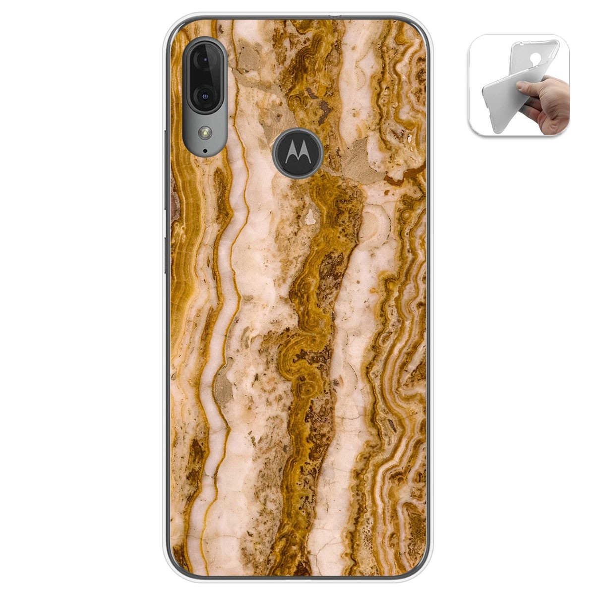 Funda Gel Tpu para Motorola Moto E6 Plus diseño Mármol 10 Dibujos