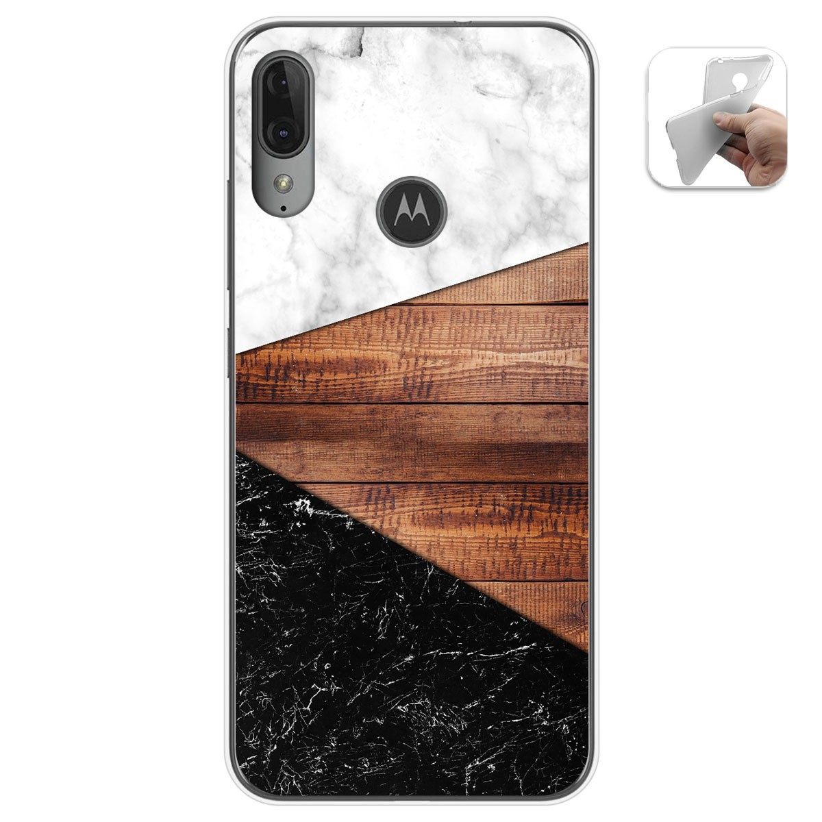 Funda Gel Tpu para Motorola Moto E6 Plus diseño Mármol 11 Dibujos