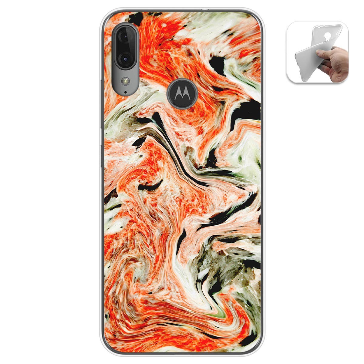 Funda Gel Tpu para Motorola Moto E6 Plus diseño Mármol 12 Dibujos
