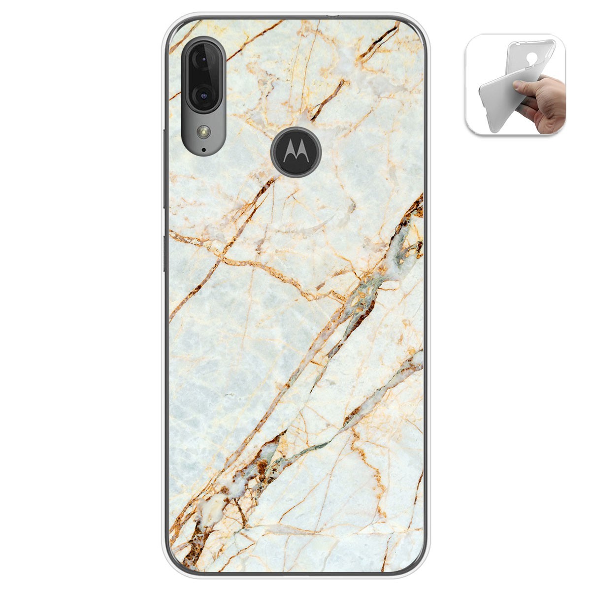 Funda Gel Tpu para Motorola Moto E6 Plus diseño Mármol 13 Dibujos