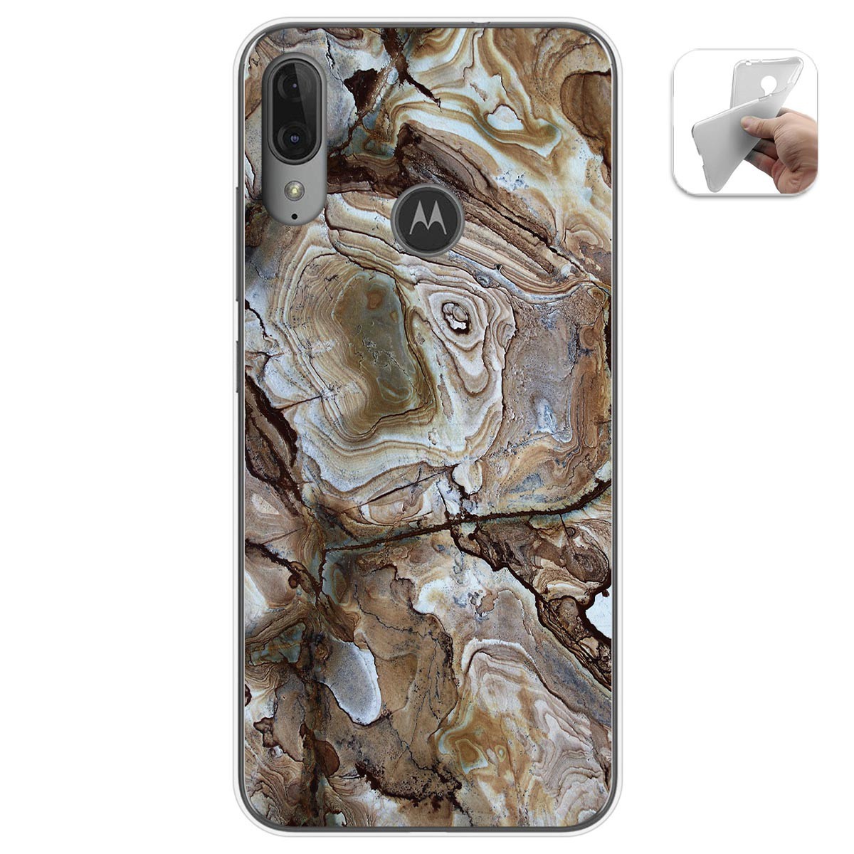 Funda Gel Tpu para Motorola Moto E6 Plus diseño Mármol 14 Dibujos