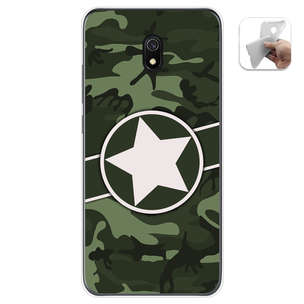 Funda Gel Tpu para Xiaomi Redmi 8A diseño Camuflaje 01 Dibujos